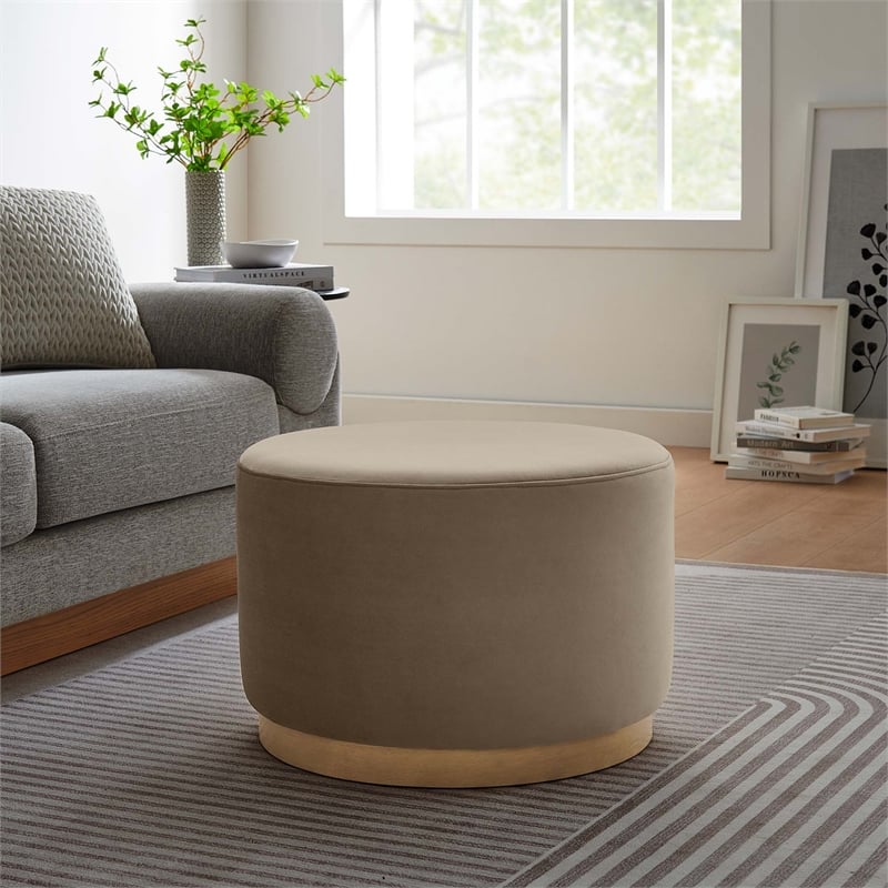 Tilden Ottoman in Taupe Natural