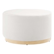 Modway Tilden Performance Velvet Upholstered Ottoman in Alabaster Natural