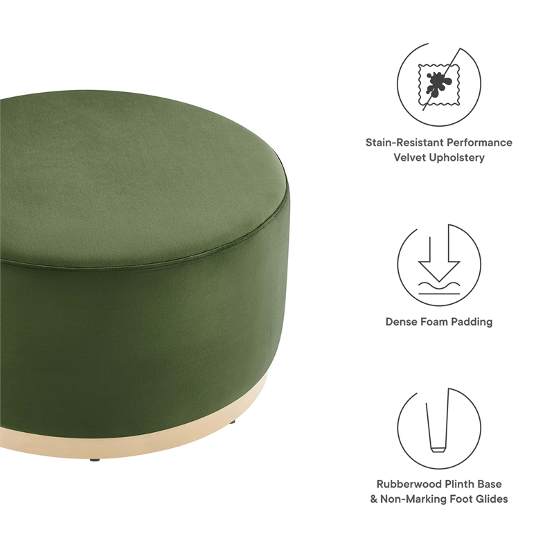Tilden Ottoman in Moss Green Natural