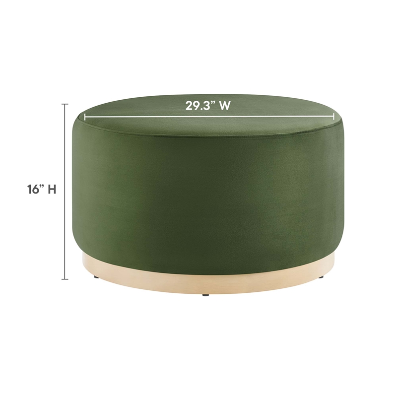 Tilden Ottoman in Moss Green Natural
