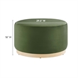 Tilden Ottoman in Moss Green Natural