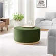 Tilden Ottoman in Moss Green Natural