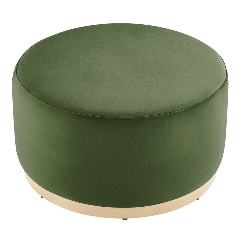 Tilden Ottoman in Moss Green Natural
