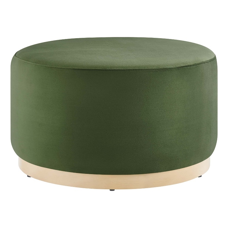 Tilden Ottoman in Moss Green Natural