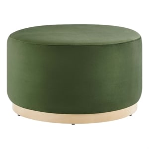 Tilden Ottoman in Moss Green Natural