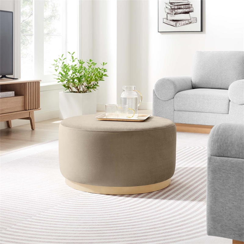Tilden Ottoman in Taupe Natural