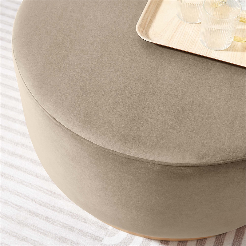 Tilden Ottoman in Taupe Natural