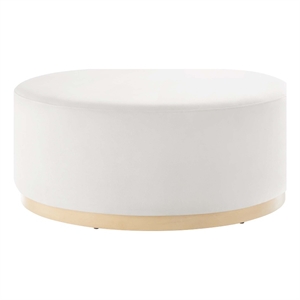 Modway Tilden Performance Velvet Upholstered Ottoman in Alabaster Natural