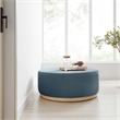 Tilden Ottoman in Cadet Blue Natural