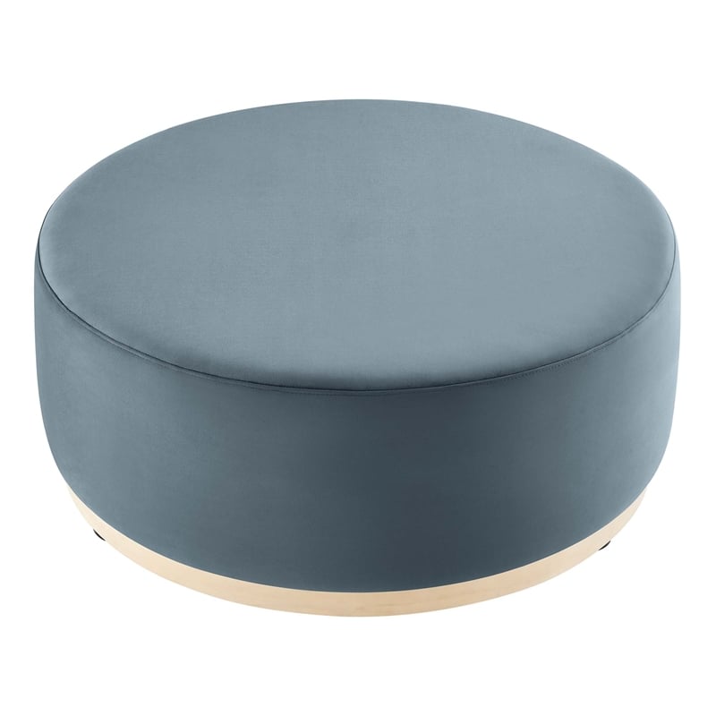 Tilden Ottoman in Cadet Blue Natural