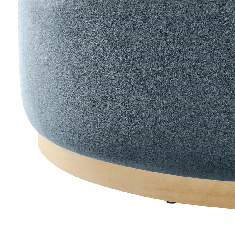 Tilden Ottoman in Cadet Blue Natural