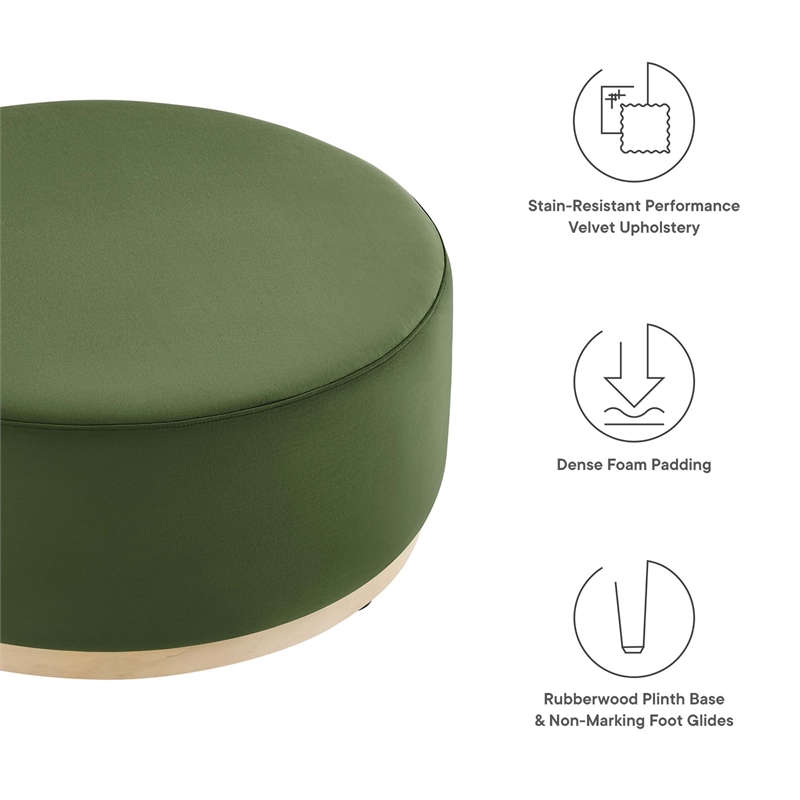 Tilden Ottoman in Moss Green Natural