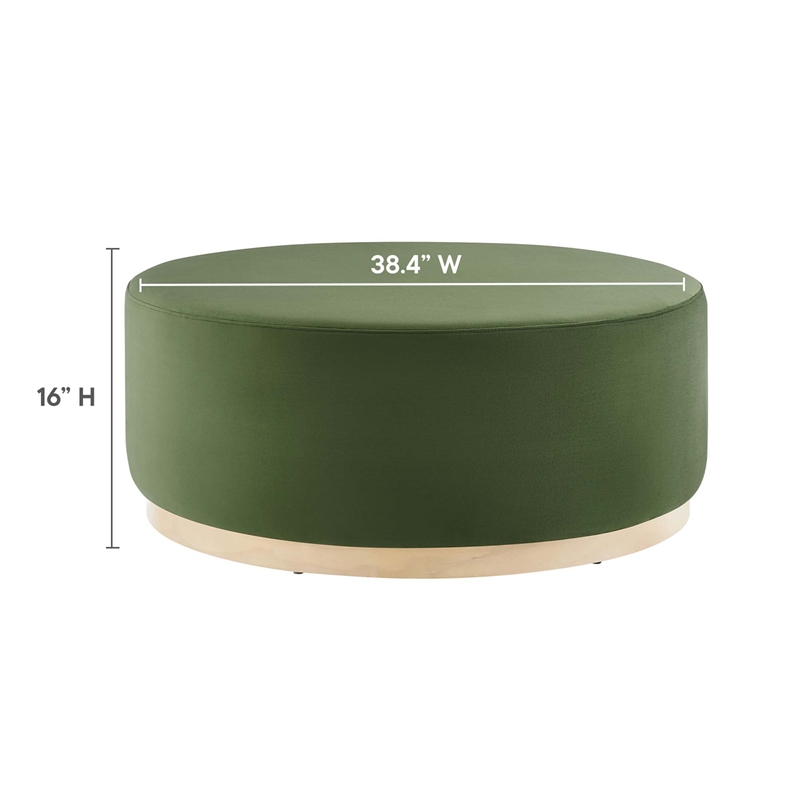 Tilden Ottoman in Moss Green Natural