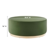 Tilden Ottoman in Moss Green Natural