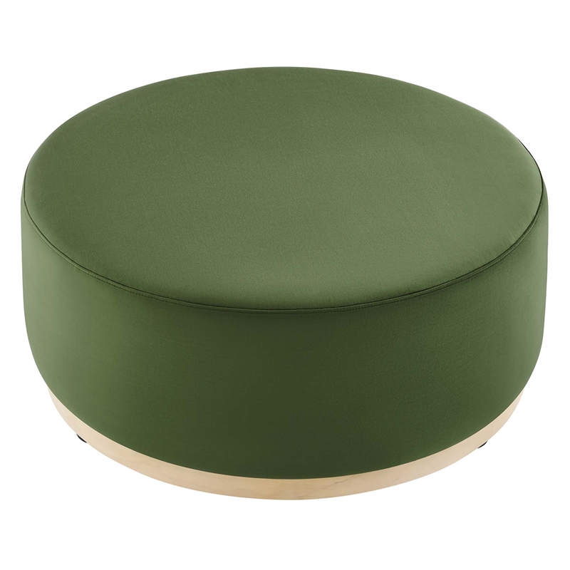 Tilden Ottoman in Moss Green Natural