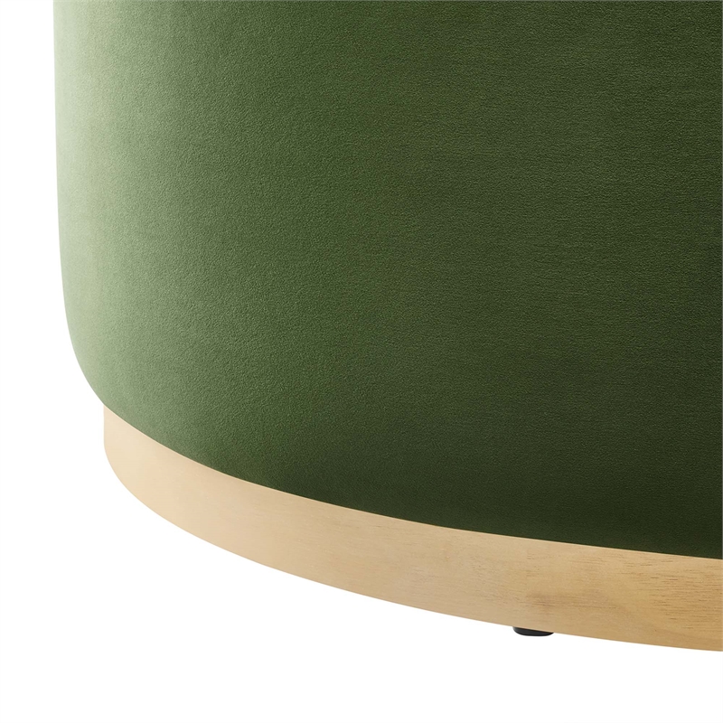 Tilden Ottoman in Moss Green Natural