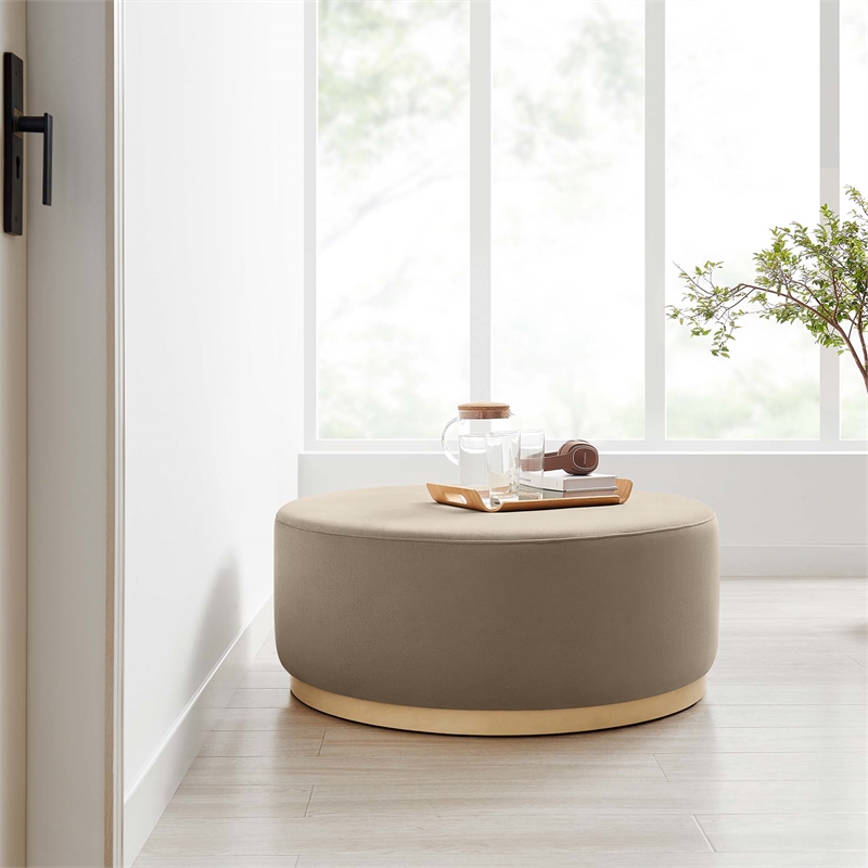 Tilden Ottoman in Taupe Natural