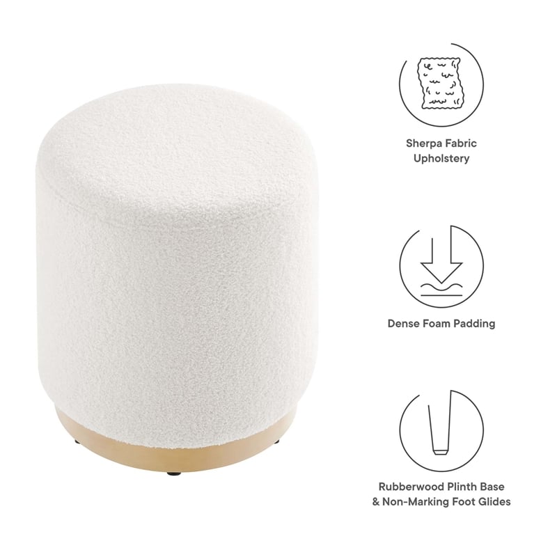Tilden Ottoman in Ivory Natural
