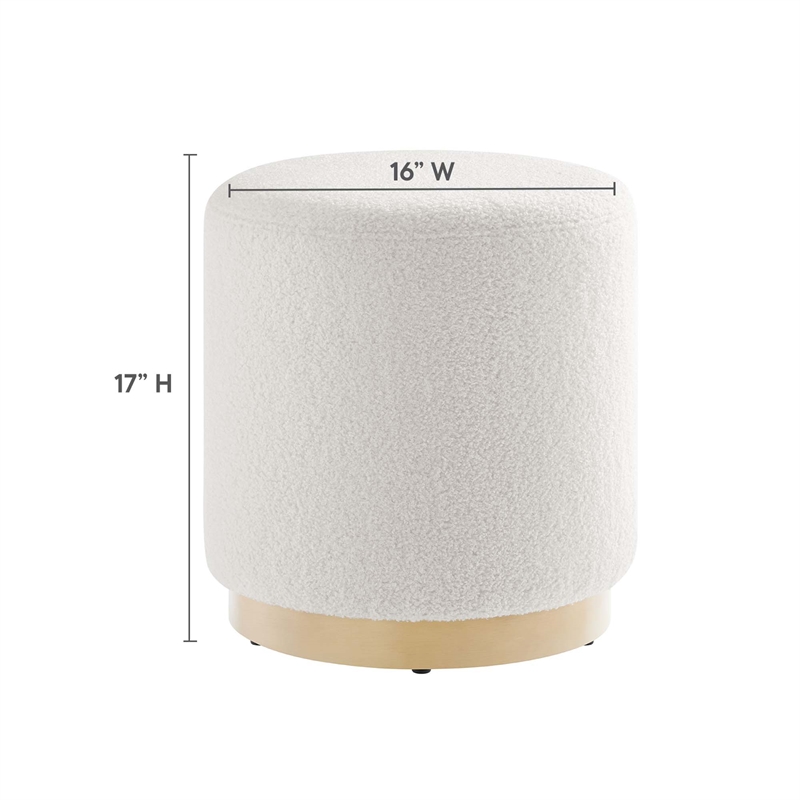 Tilden Ottoman in Ivory Natural