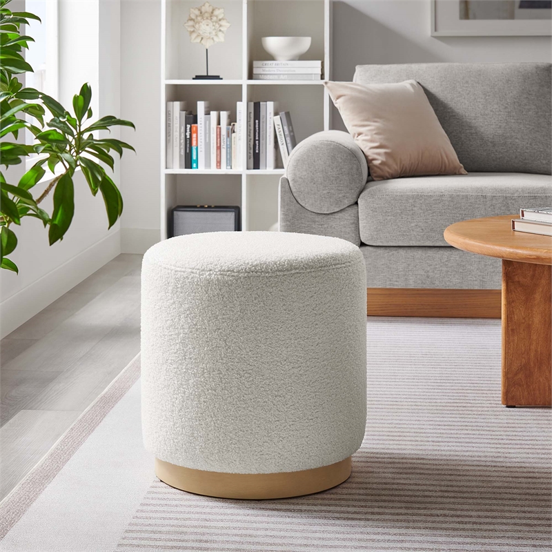 Tilden Ottoman in Ivory Natural