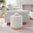 Tilden Ottoman in Ivory Natural