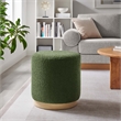 Tilden Ottoman in Moss Green Natural