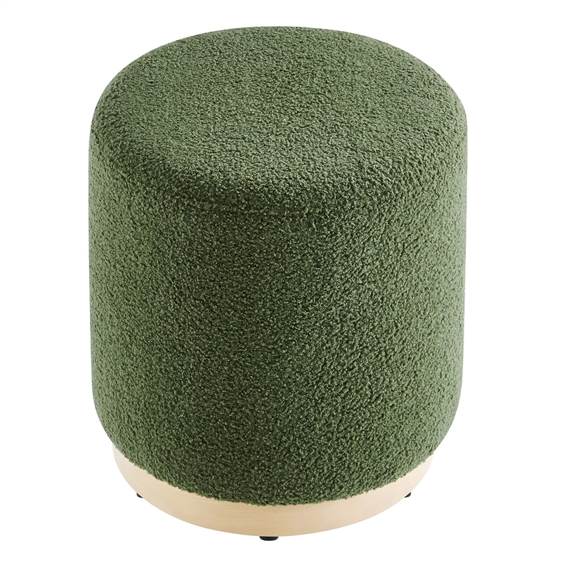 Tilden Ottoman in Moss Green Natural
