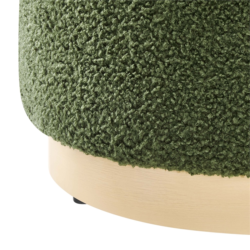 Tilden Ottoman in Moss Green Natural
