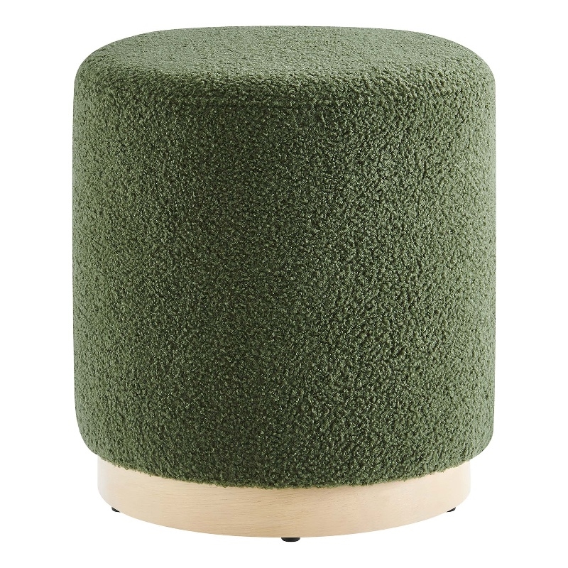 Tilden Ottoman in Moss Green Natural