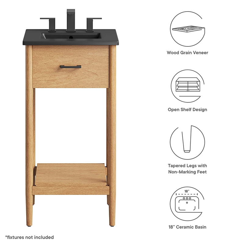 Zaire Bathroom Vanity in Natural Black