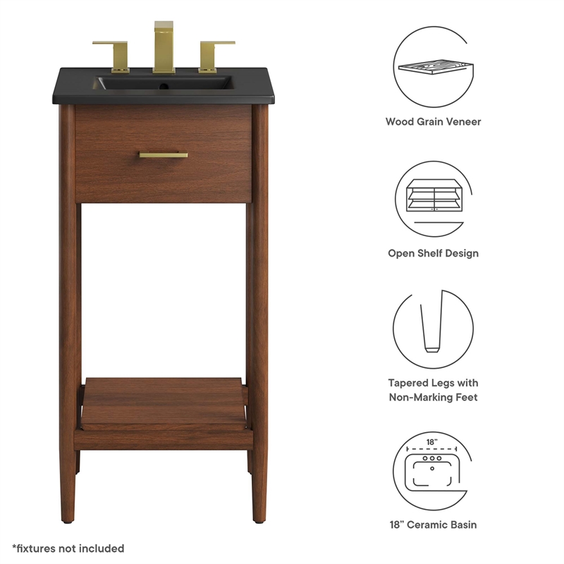 Zaire Bathroom Vanity in Walnut Black