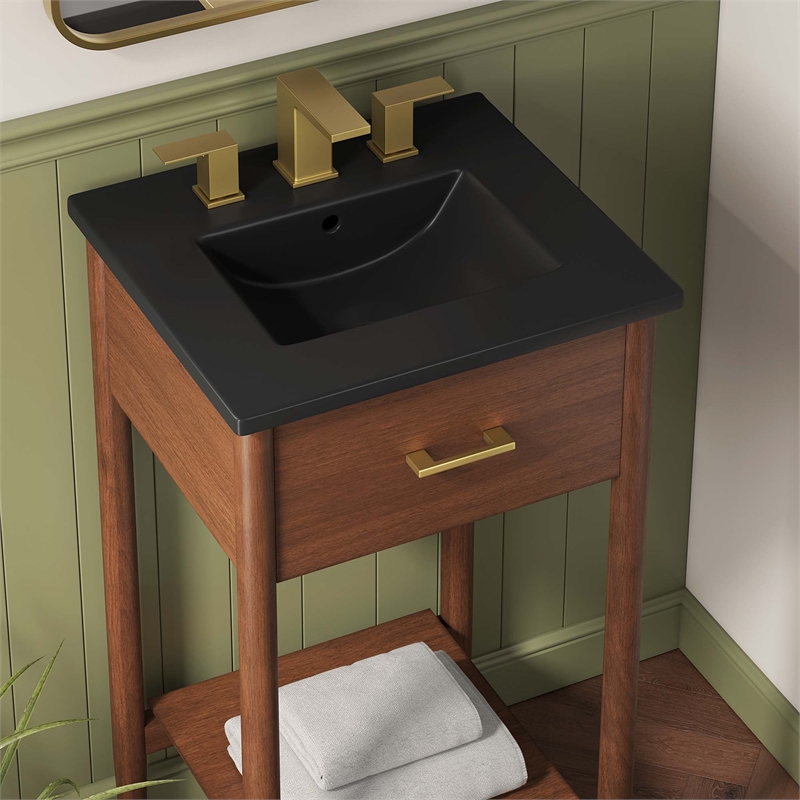 Zaire Bathroom Vanity in Walnut Black