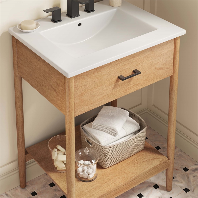 Zaire Bathroom Vanity in Natural White