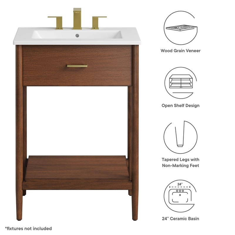 Zaire Bathroom Vanity in Walnut White