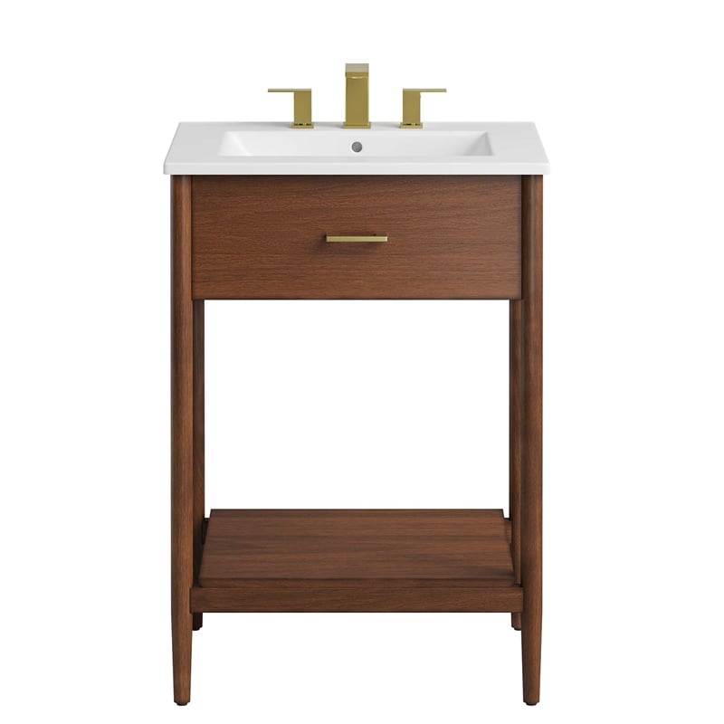 Zaire Bathroom Vanity in Walnut White