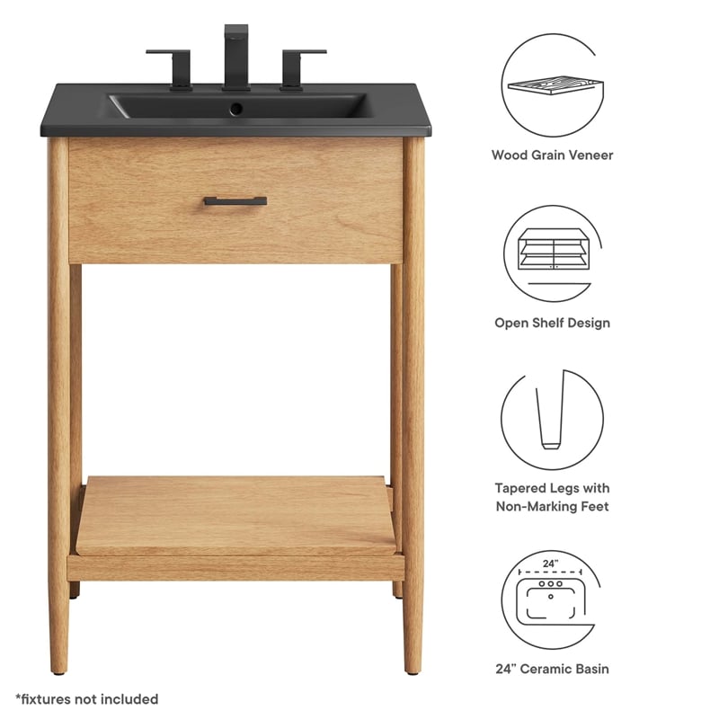 Zaire Bathroom Vanity in Natural Black