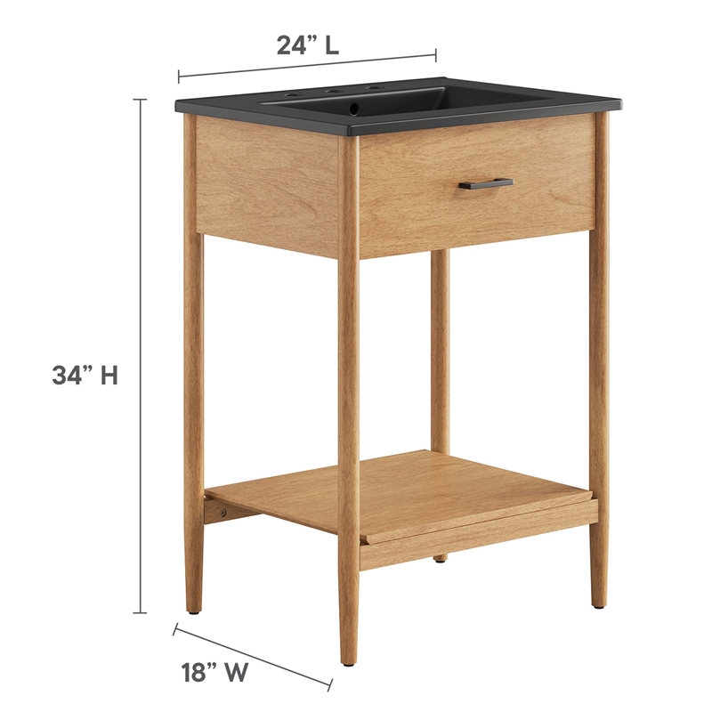 Zaire Bathroom Vanity in Natural Black