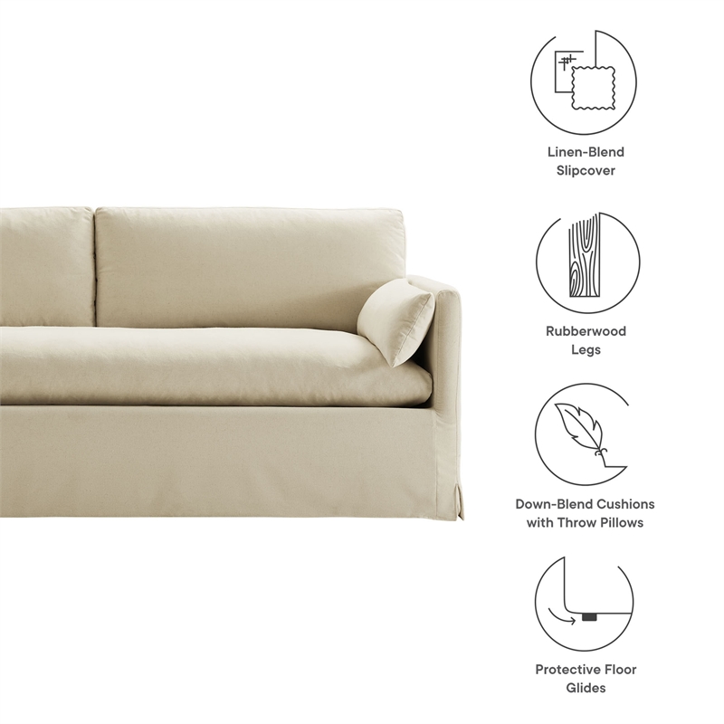 Modway Wellfleet Sofa in Linen Brown