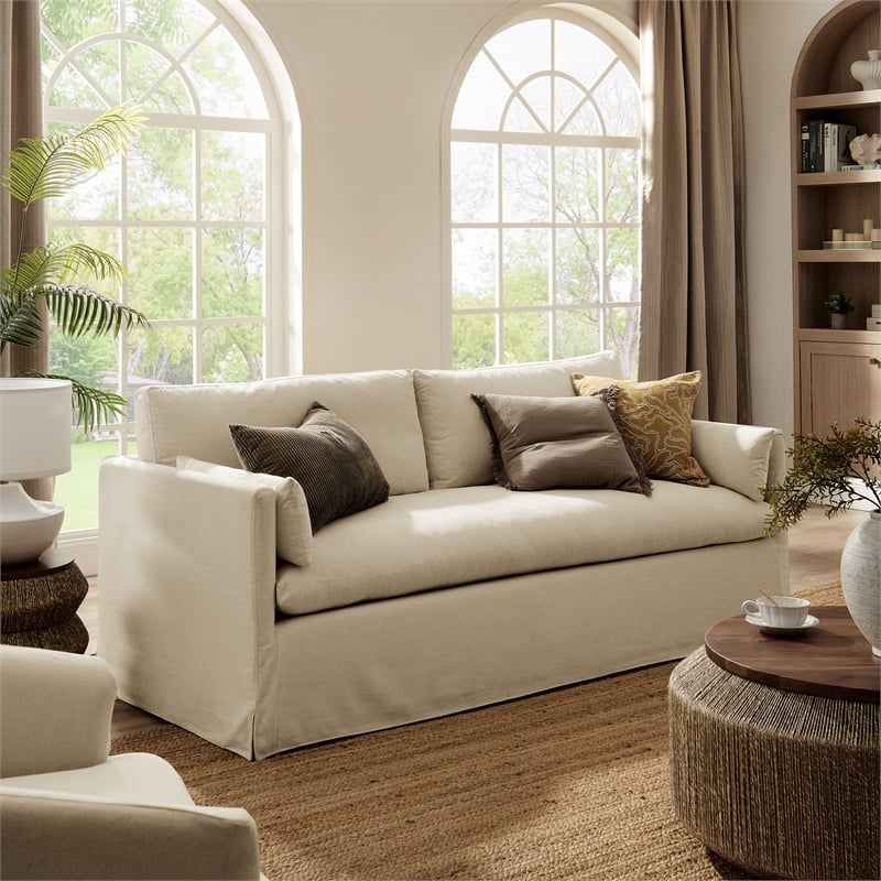 Modway Wellfleet Sofa in Linen Brown