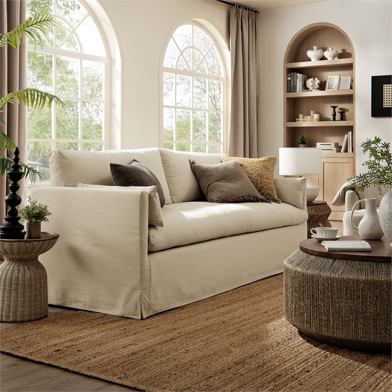 Modway Wellfleet Sofa in Linen Brown