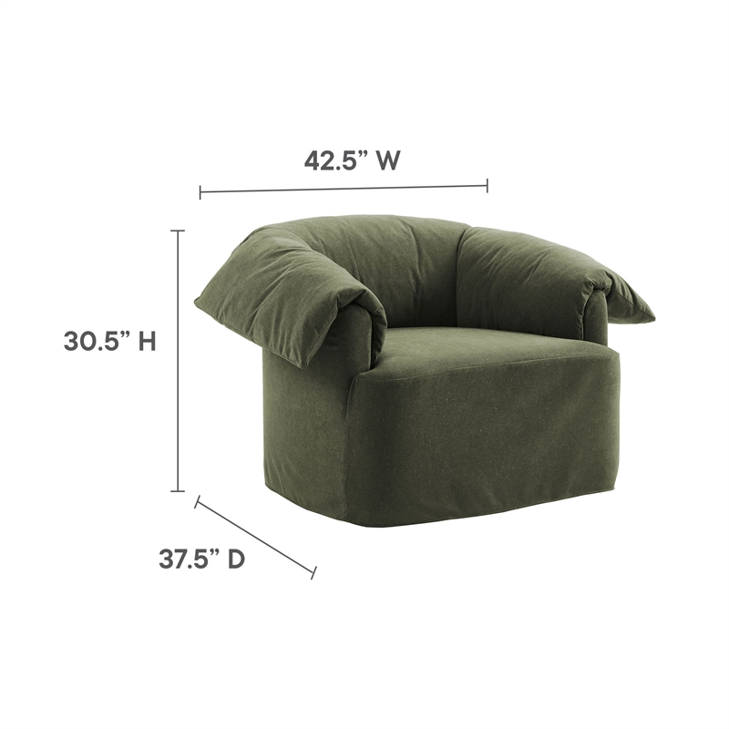 Modway Lark Oversized Armchair in Sage