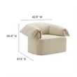 Modway Lark Oversized Armchair in Linen White