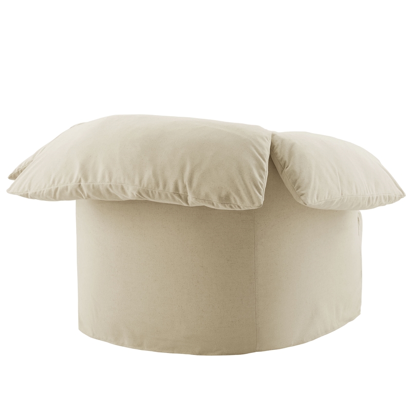 Modway Lark Oversized Armchair in Linen White