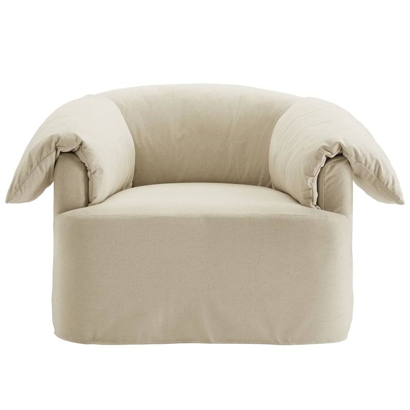 Modway Lark Oversized Armchair in Linen White