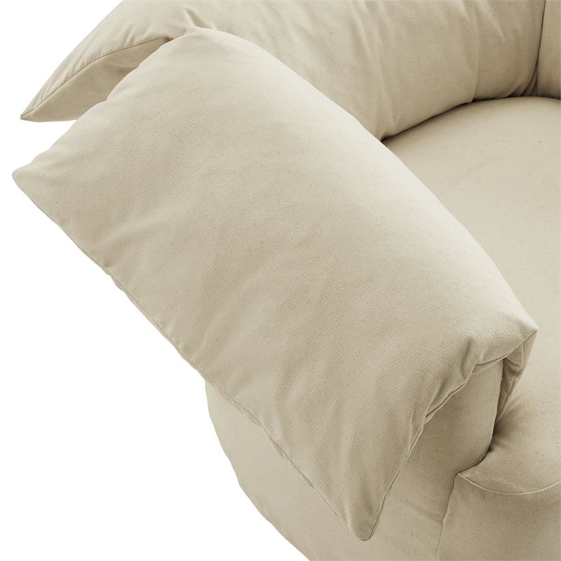 Modway Lark Oversized Armchair in Linen White