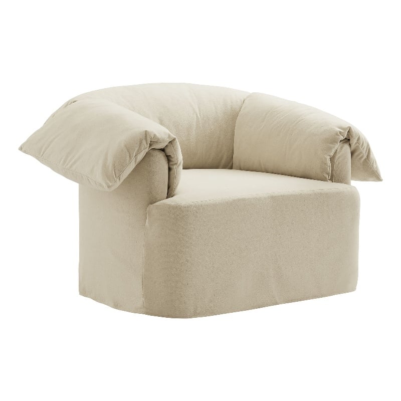 Modway Lark Oversized Armchair in Linen White