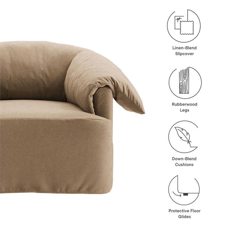 Modway Lark Oversized Armchair in Almond