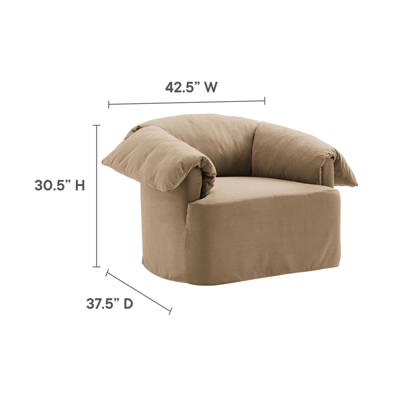 Modway Lark Oversized Armchair in Almond