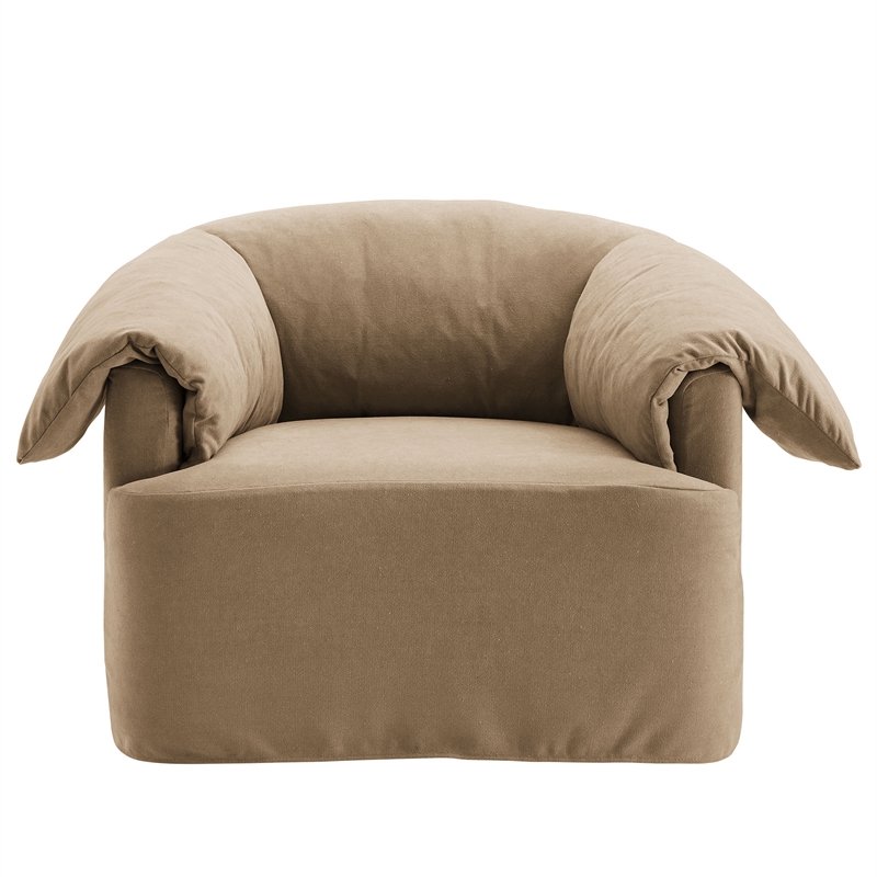 Modway Lark Oversized Armchair in Almond