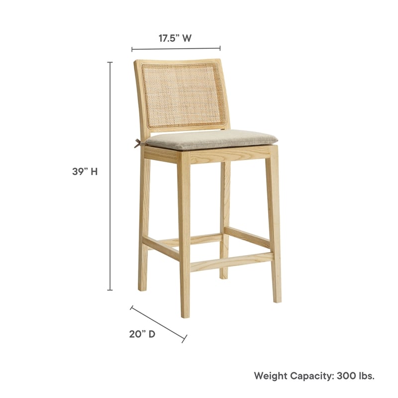 Modway Ovard Counter Stool in Natural